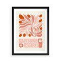 Plakat w ramie 50x70 - Migotliwa Euforia - kompozycja w łososiowym kolorze, kwiaty - rama czarna