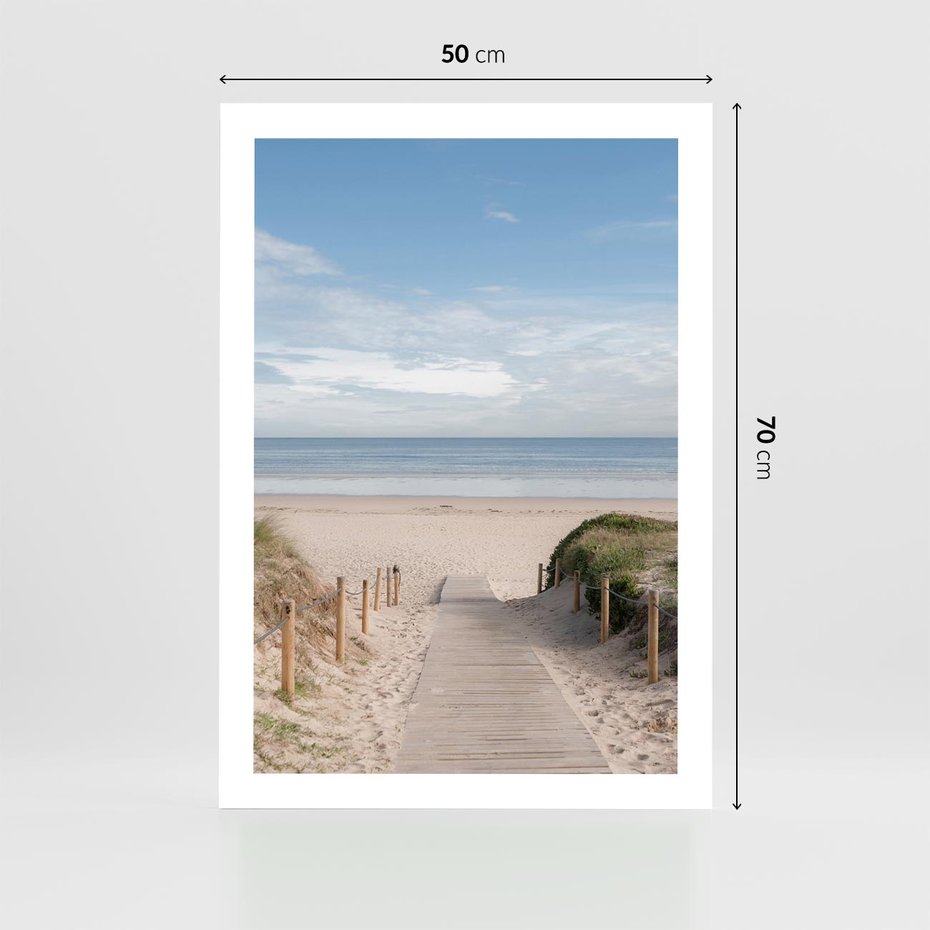 Plakat bez ramy 50x70 - Plażowy pomost - plaża, pomost