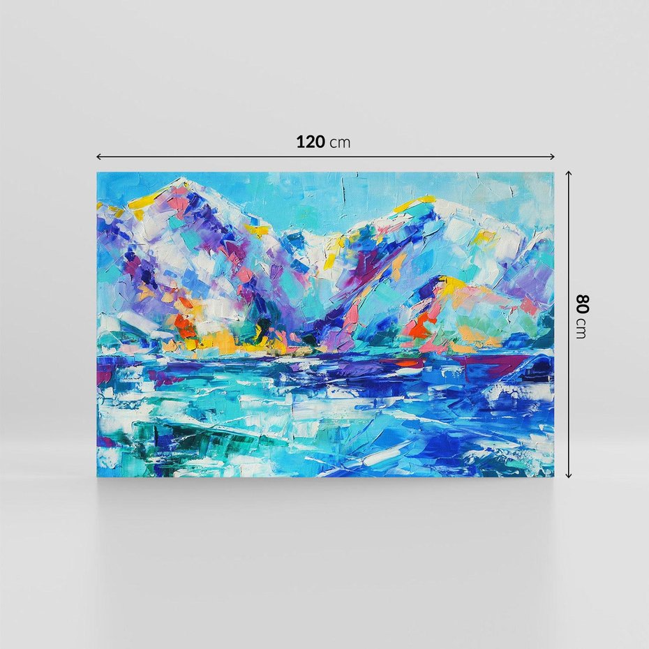 Obraz na płótnie 120x80 - Mistyka Górskich Marzeń - abstrakcja, pejzaż gór