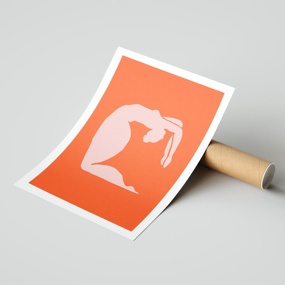 Plakat bez ramy 50x70 - Antyczna Godzina - abstrakcja, kobieca sylwetka