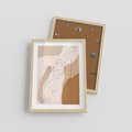 Plakat w ramie 30x40 - Sztuka Nagiej Formy - szkic nagiej kobiety, kolory beżowe - rama drewno