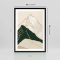 Plakat w ramie 50x70 - Minimalistyczne Góry: Złota Sztuka Natury - minimalistyczna grafika, góry - rama czarna