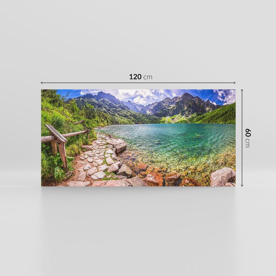 Obraz na płótnie 120x60 - Majestat gór - góry, jezioro