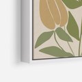 Obraz w ramie 80x120 - Beżowo i Roślinnie - nowoczesny plakat, roślinność - rama biała
