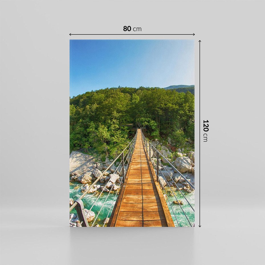 Obraz na płótnie 80x120 - Most w górach: siła natury - most, góry