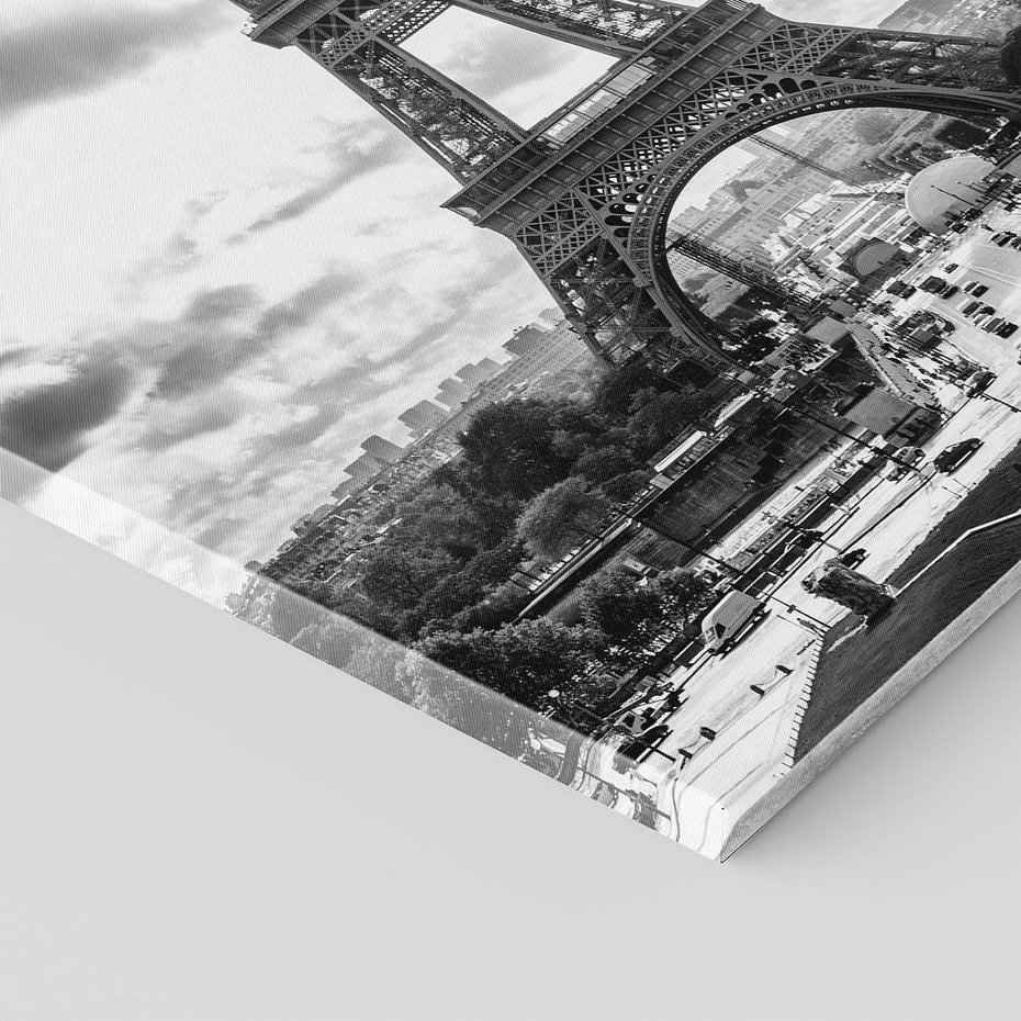 Obraz na płótnie 80x120 - Wieża Eiffla - czarno białe zdjecie, wieża eiffla