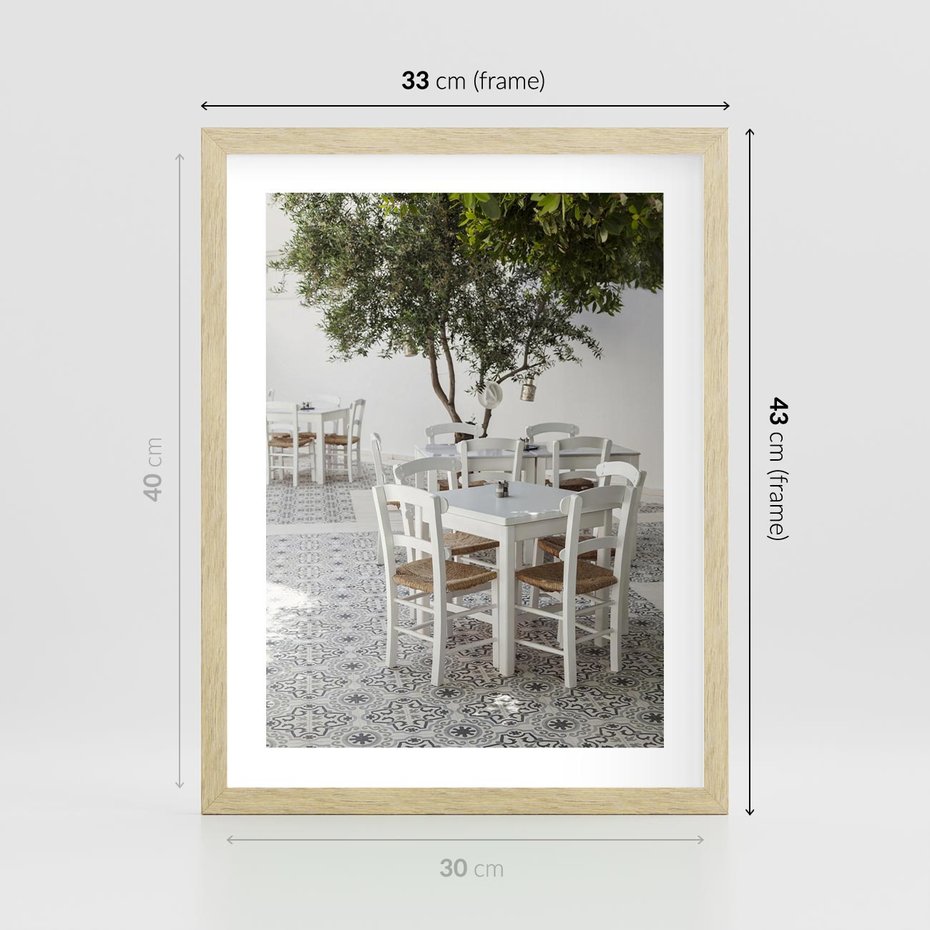 Plakat w ramie 30x40 - Włoska restauracja pełna smaków - włoska, restauracja - rama drewno