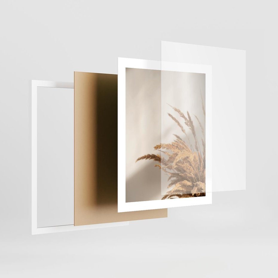 Plakat w ramie 40x50 - Swobodne trawy boho - boho, suche - rama biała