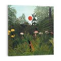 Obraz na płótnie 60x60 - "Virgin Forest with Sunset " (1910) Henriego Rousseau - reprodukcja, obraz na płótnie