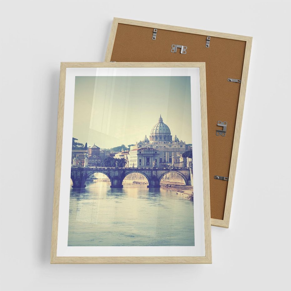 Plakat w ramie 50x70 - Urok włoskiego miasta - Włochy, miasto - rama drewno