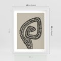 Plakat w ramie 40x50 - Nowoczesne Spektrum Wyobraźni - boho plakat, czarne kropki kreski - rama biała