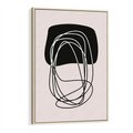 Obraz w ramie 70x100 - Strukturalne Kontrasty - abstrakcyjne szkicowane linie, minimalizm - rama drewno