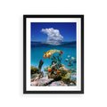 Plakat w ramie 30x40 - Podwodna rafa koralowa: kolorowy oceanowy świat - rafa, koralowa - rama czarna