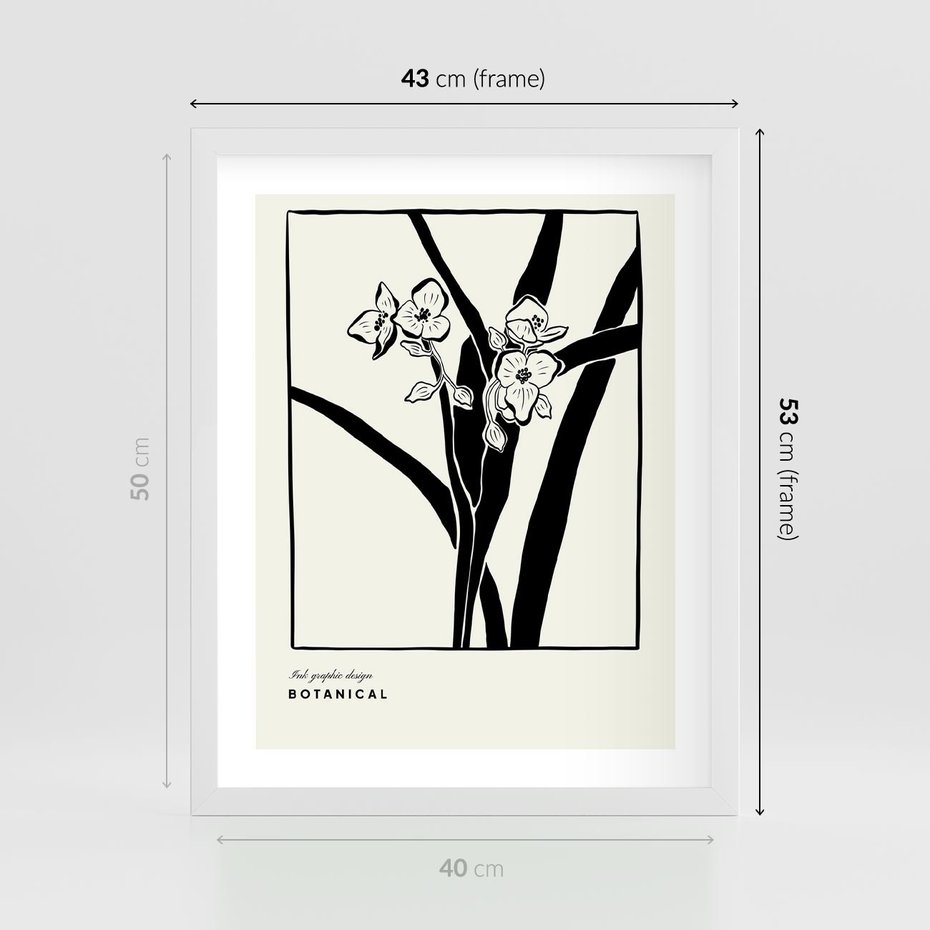 Plakat w ramie 40x50 - Symfonia kwiatowej ekspresji - kwiat, grafika - rama biała