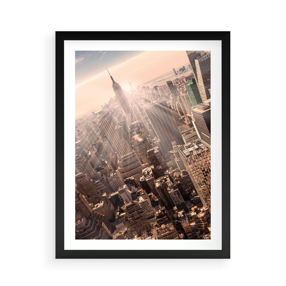 Plakat w ramie 50x70 - Dynamika Nowego Jorku - Nowy Jork, miasto - rama czarna