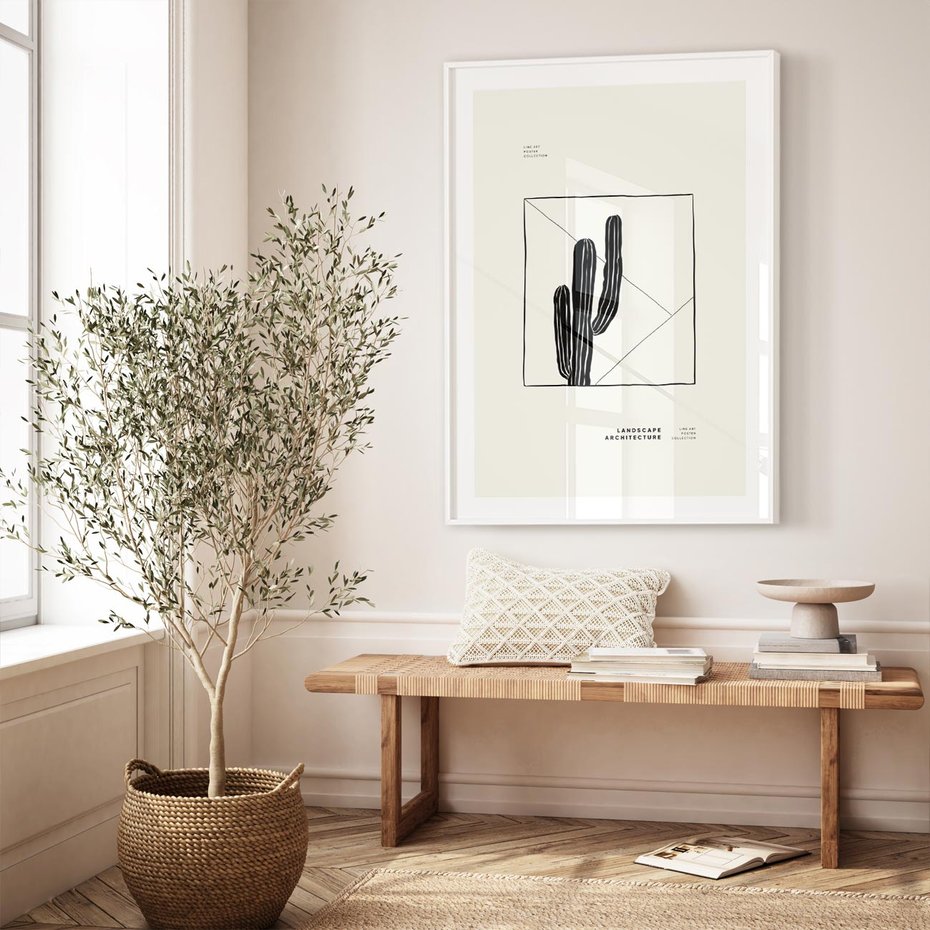 Plakat bez ramy 21x30 - Zaklęta roślinna ekspresja - nowoczesna sztuka, minimalistyczny styl