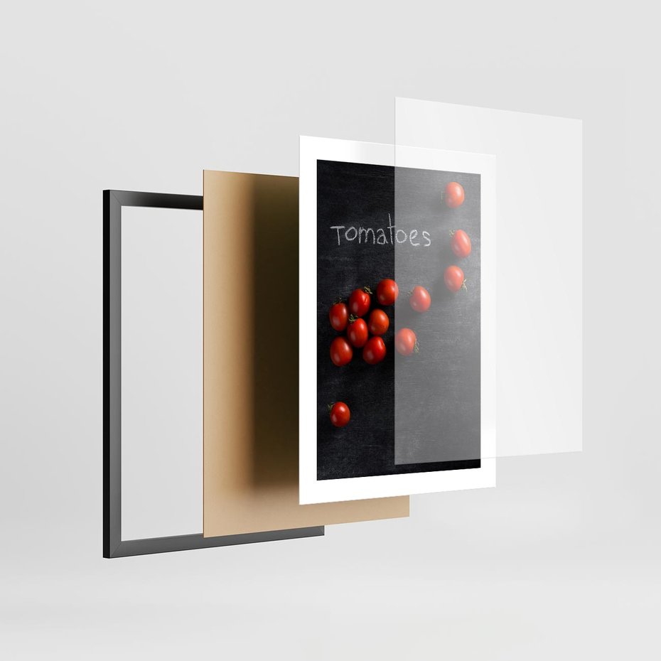 Plakat w ramie 30x40 - Świeżość Smaku - pomidory, kuchnia - rama czarna