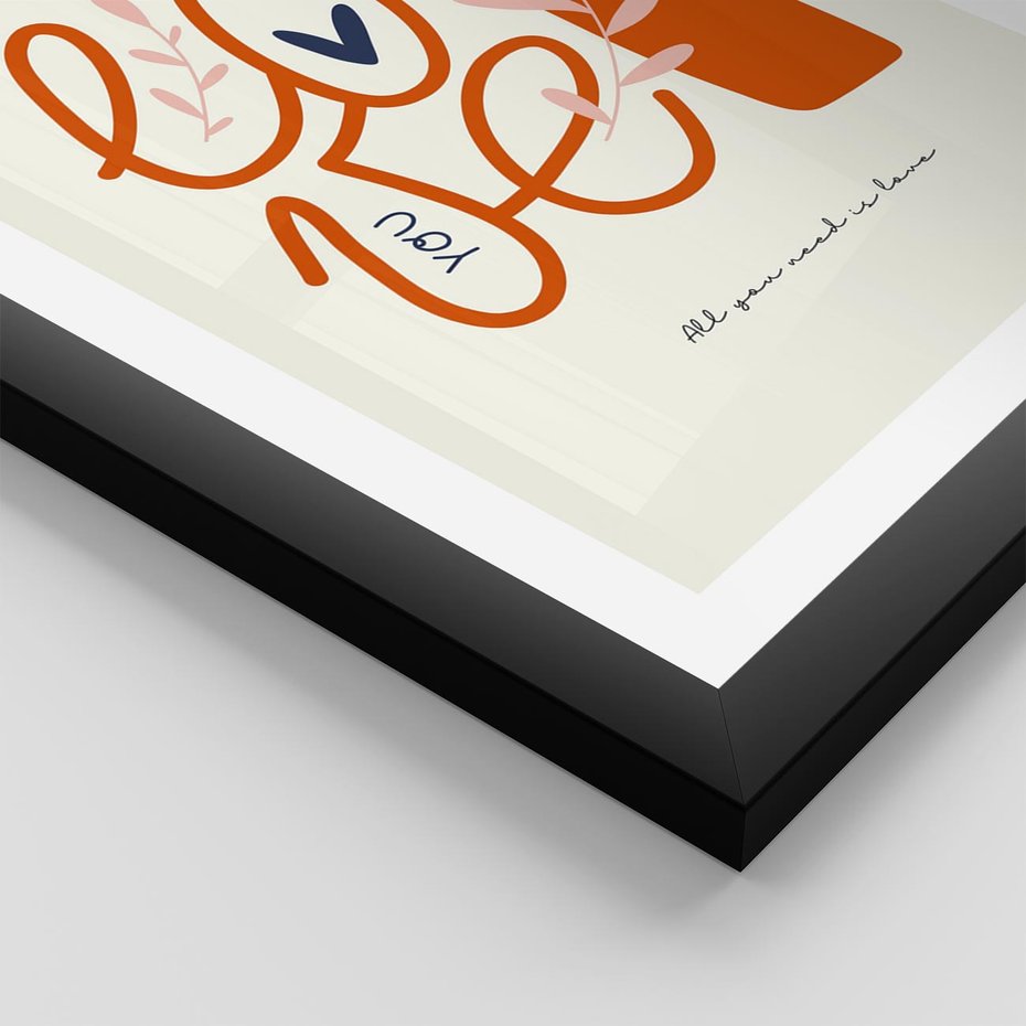 Plakat w ramie 40x50 - Pastelowa Siła Miłości - miłość, love - rama czarna