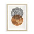 Plakat w ramie 50x70 - Taniec Okręgów - boho obraz, geometria - rama drewno