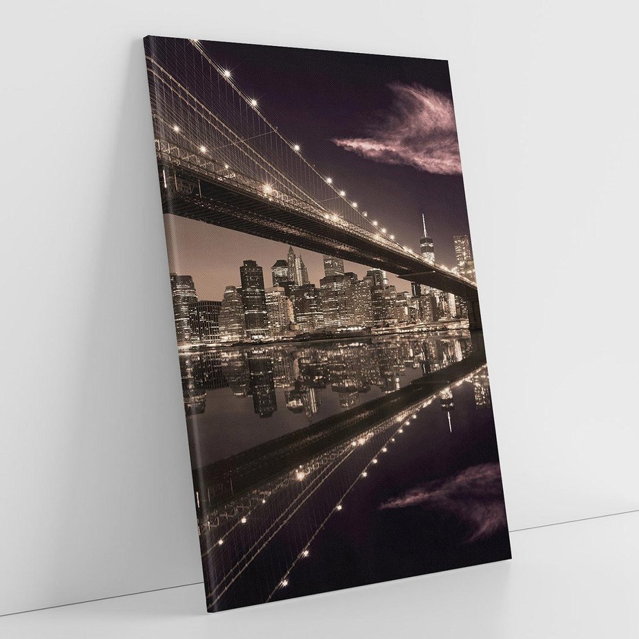 Obraz na płótnie 50x70 - Most na nocnym horyzoncie - most, noc