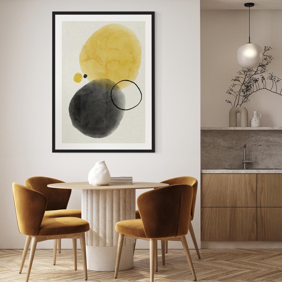 Plakat bez ramy 50x70 - Pastelowa Harmonia - abstrakcja, akwarelowe plamy