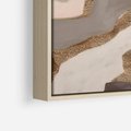 Obraz w ramie 50x50 - Płynne Fale - abstrakcja, neutralne kolory - rama drewno