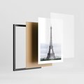 Plakat w ramie 30x40 - Eiffla w mglistym świetle - Eiffla, Paryż - rama czarna