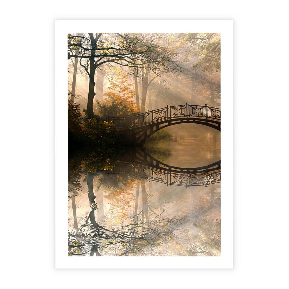 Plakat bez ramy 21x30 - Romantyczny Mostek - mostek, romantyczny