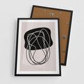 Plakat w ramie 50x70 - Abstrakcyjne Harmonie - abstrakcyjne szkicowane linie, minimalizm - rama czarna
