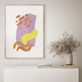 Plakat w ramie 50x70 - Kolorowe Pastelowe Spektrum - akwarela, minimalizm - rama drewno
