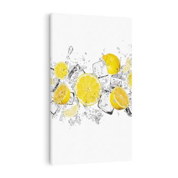 Obraz na płótnie 80x120 - Odkryj świeżość - lód, cytryny