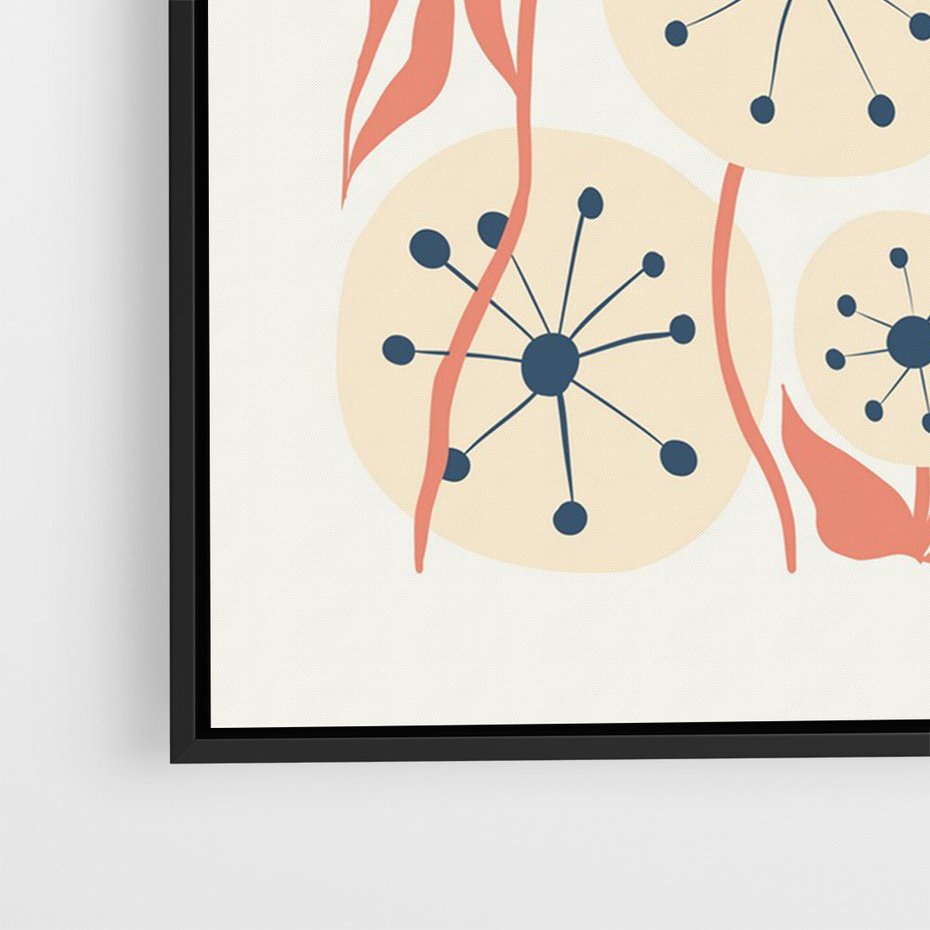 Obraz w ramie 70x100 - Impresje Harmonii - abstrakcyjne kwiaty, rośliny - rama czarna