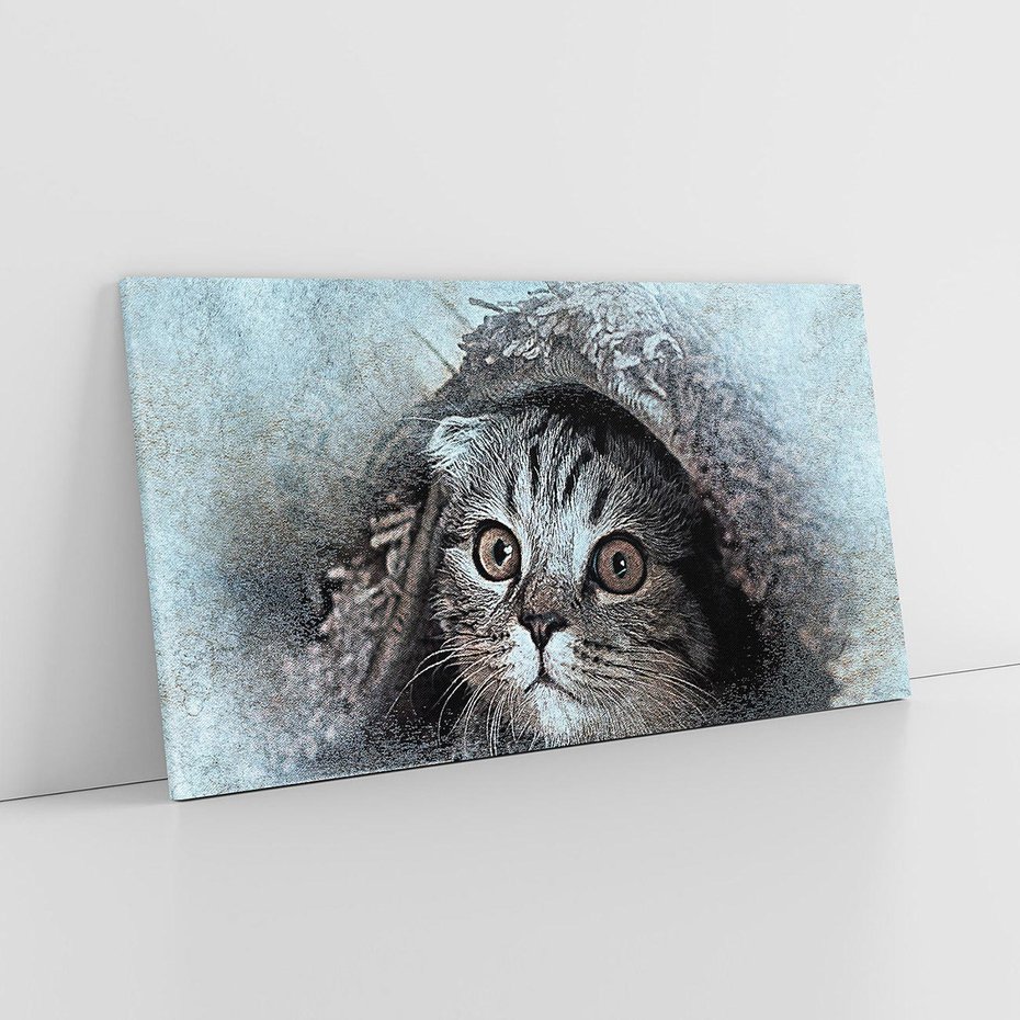 Obraz na płótnie 120x60 - Kot w abstrakcyjnym otoczeniu - kot, sztuka