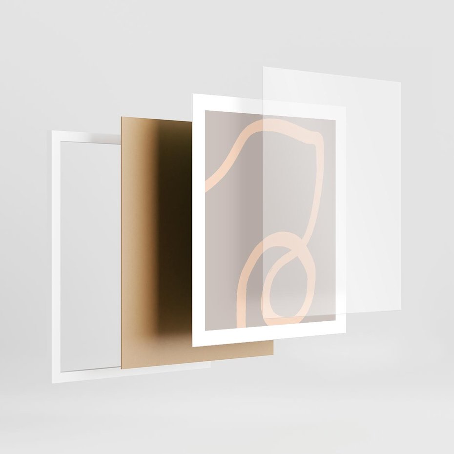 Plakat w ramie 40x50 - Wystylizowana Rewolucja - minimalistyczny obraz, nowoczesny - rama biała