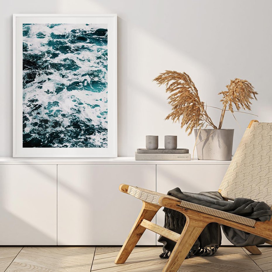 Plakat bez ramy 40x50 - Potęga Natury: Wzburzone Fale Oceanu - wzburzone fale oceanu