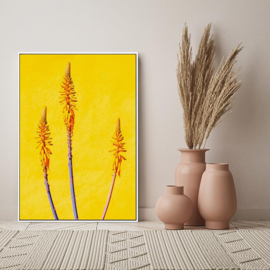 Obraz w ramie 80x120 - Radość Natury - kolor, kwiaty - rama biała