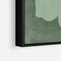 Obraz w ramie 70x100 - Kształty Zieleni - abstrakcyjny kształt, zielony plakat - rama czarna