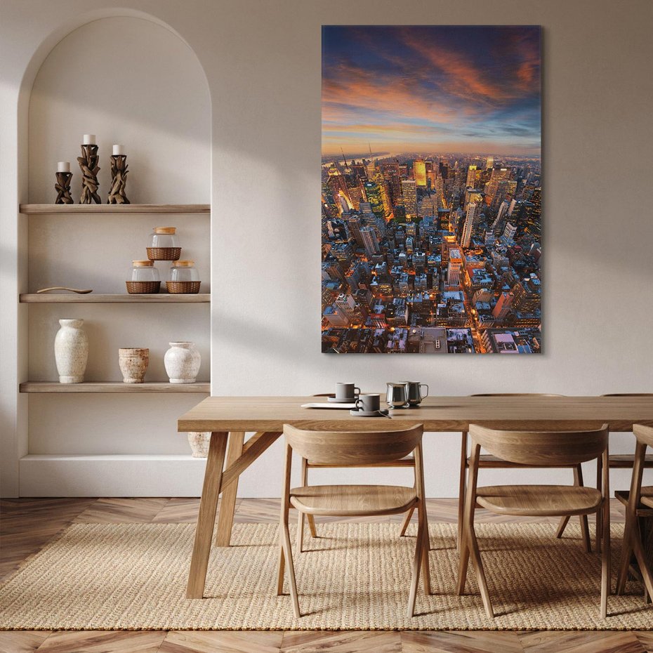 Obraz na płótnie 50x70 - Zachód słońca nad Nowym Jorkiem - New York, zachód