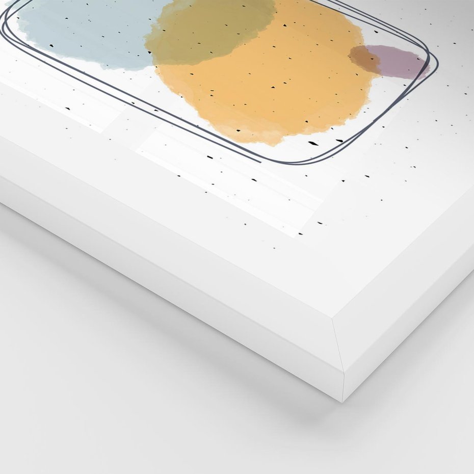 Plakat w ramie 30x40 - Wibracje Linii - abstrakcyjna kompozycja, jak ręcznie malowana - rama biała