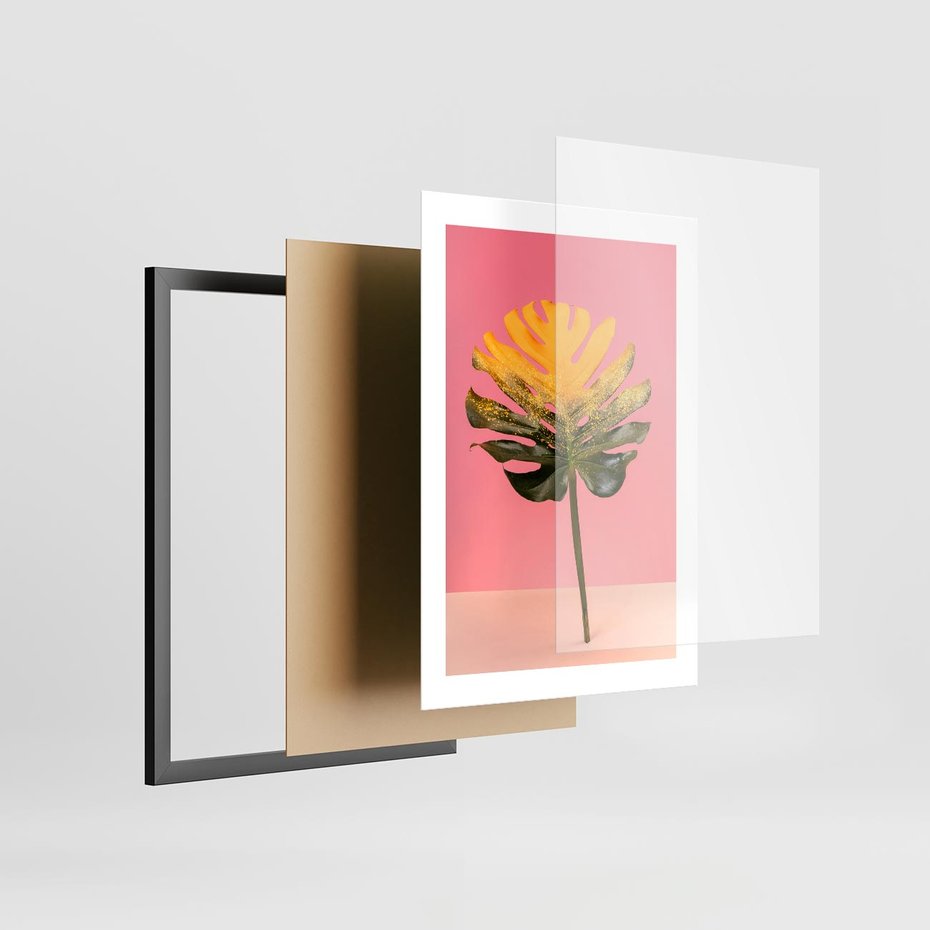 Plakat w ramie 30x40 - Majestatyczna monstera - monstera, liść - rama czarna