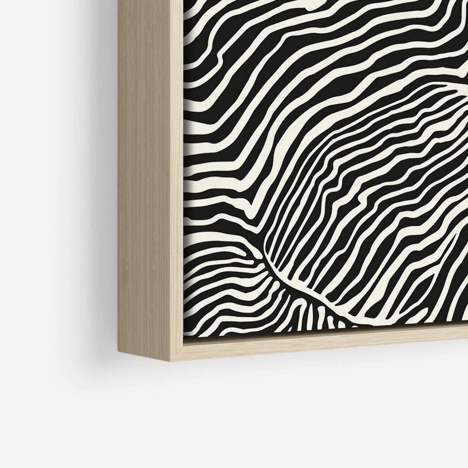 Obraz w ramie 50x50 - Migoczące Kontury - boho plakat, rycina - rama drewno