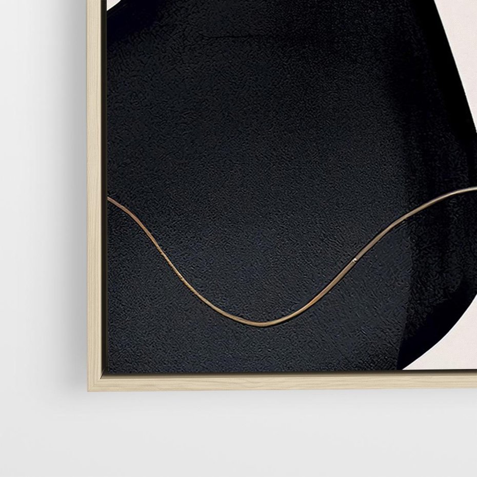 Obraz w ramie 100x70 - Wibracje uczuć i emocji - nieregularne plamy, czarny - rama drewno