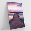 Obraz na płótnie 80x120 - spotkanie przy molo - jezioro, molo