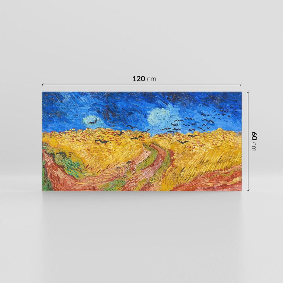Obraz na płótnie 120x60 - "Wheatfield with Crows" (1890) Vincent van Gogh - Reprodukcja - reprodukcja, obraz na płótnie