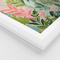 Zestaw obrazy w ramie 40x50 galeria - kwiaty, akwarela, pastele, liście - rama biała