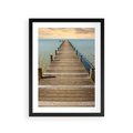 Plakat w ramie 30x40 - Pomost ku morzu - pomost, morze - rama czarna
