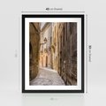 Plakat w ramie 40x50 - Perspektywa Uliczki - uliczka, perspektywa - rama czarna