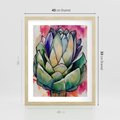 Plakat w ramie 40x50 - Estetyczna Roślina - abstrakcja, akwarela - rama drewno