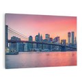 Obraz na płótnie 100x70 - Zachód słońca na moście w Nowym Jorku - zachód, słońca