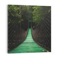Obraz na płótnie 50x50 - Most linowy w lesie - most, linowy